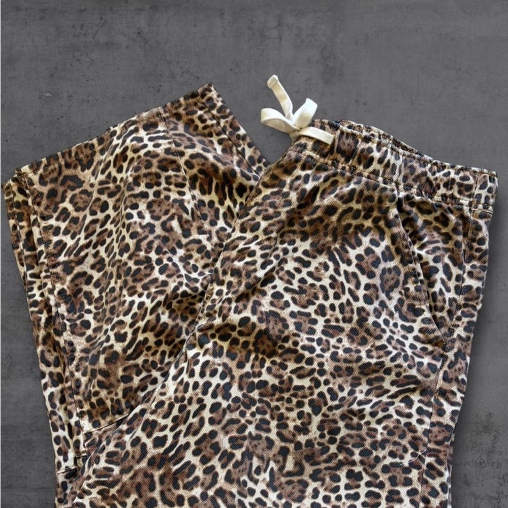 GAP Leopard Print Wide Leg Drawstring Barrel Jeans - image 5